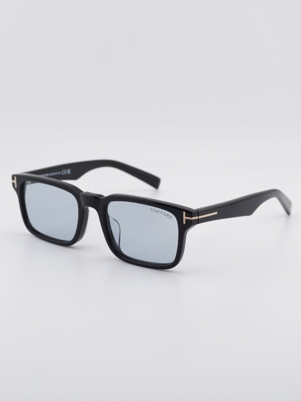 Tom Ford FT1148-D 01A Sunglasses Shiny Black Square Frame, Light Grey Lenses
